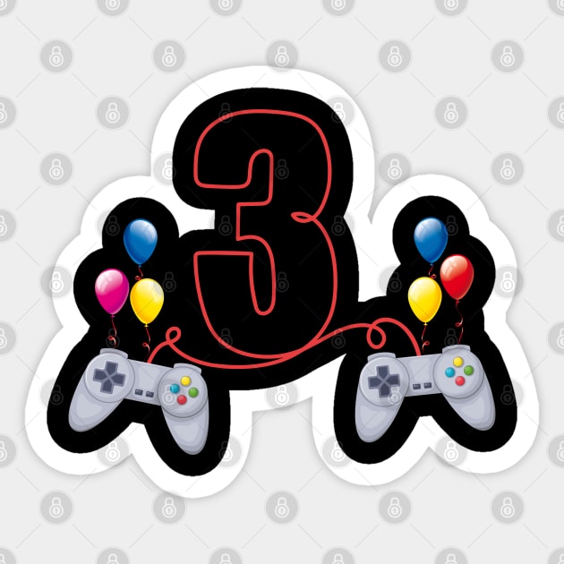 3rd Birthday Boy Toddlers Video Gamer Store Sticker by Msafi